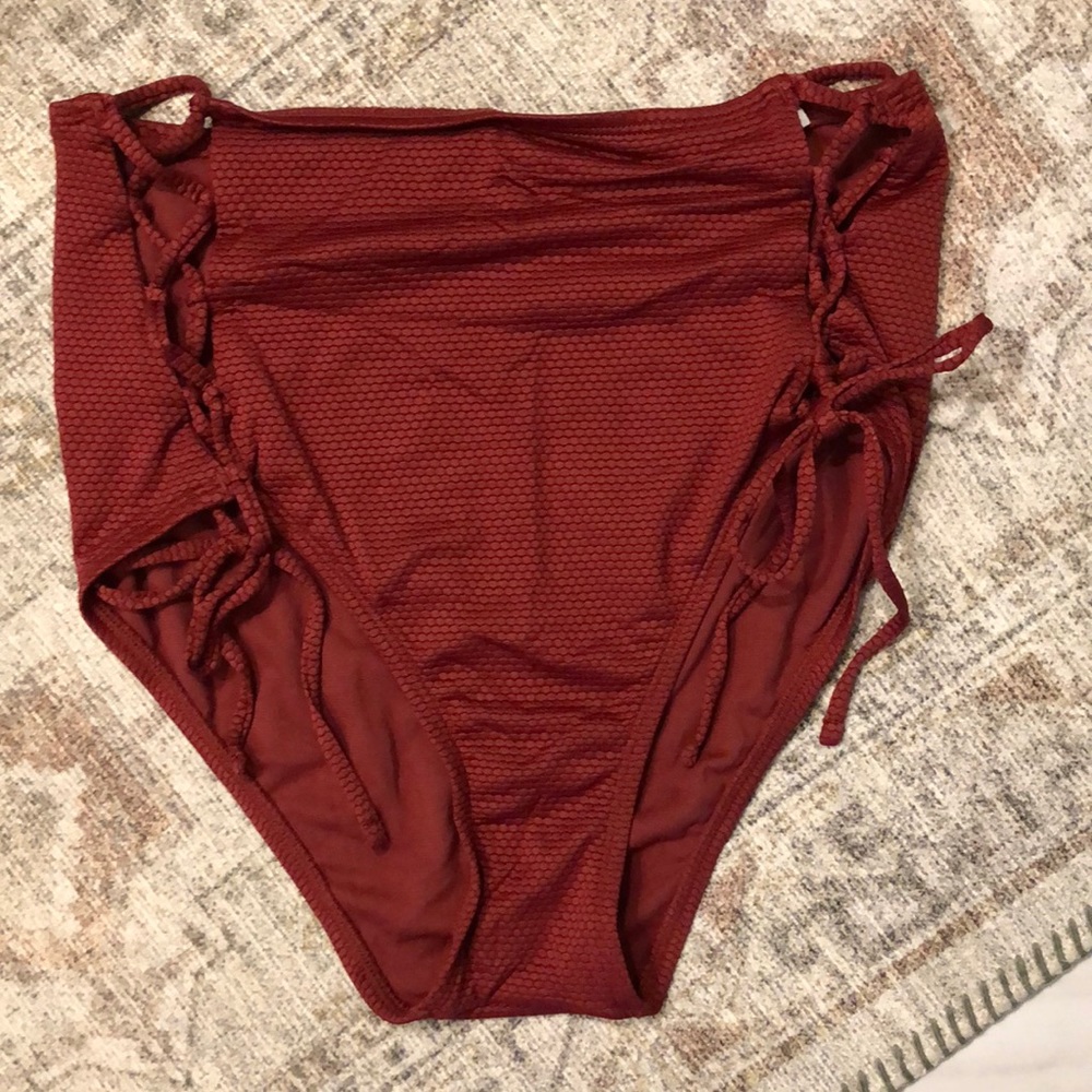 Shade & Shore snakeskin high waist swim bottoms